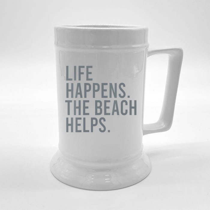 Life Happens The Beach Helps Front & Back Beer Stein