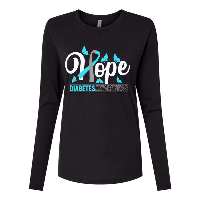 Love Hope Type 1 Diabetes Awareness Cool Gift Womens Cotton Relaxed Long Sleeve T-Shirt