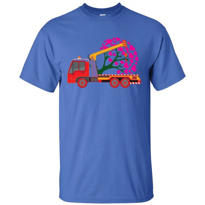 Love Heart Tree On Crane Truck Gift Tall T-Shirt