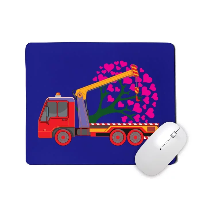 Love Heart Tree On Crane Truck Gift Mousepad