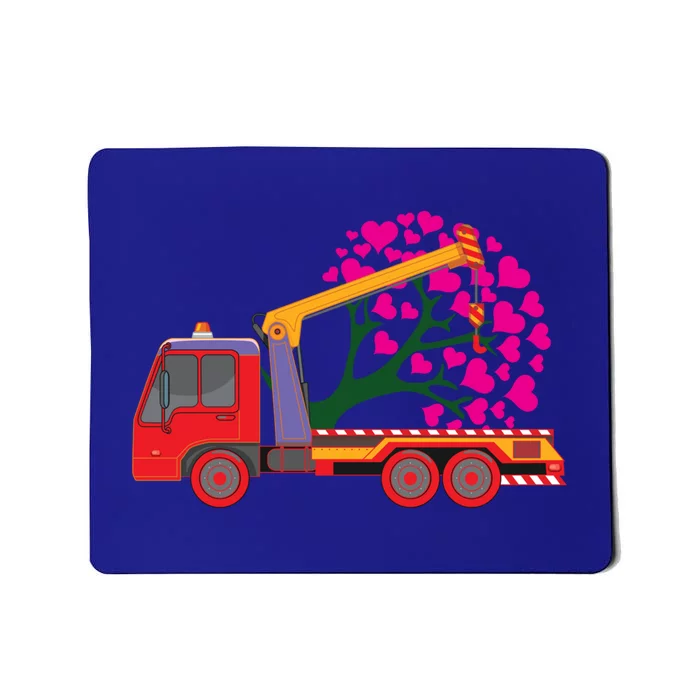 Love Heart Tree On Crane Truck Gift Mousepad