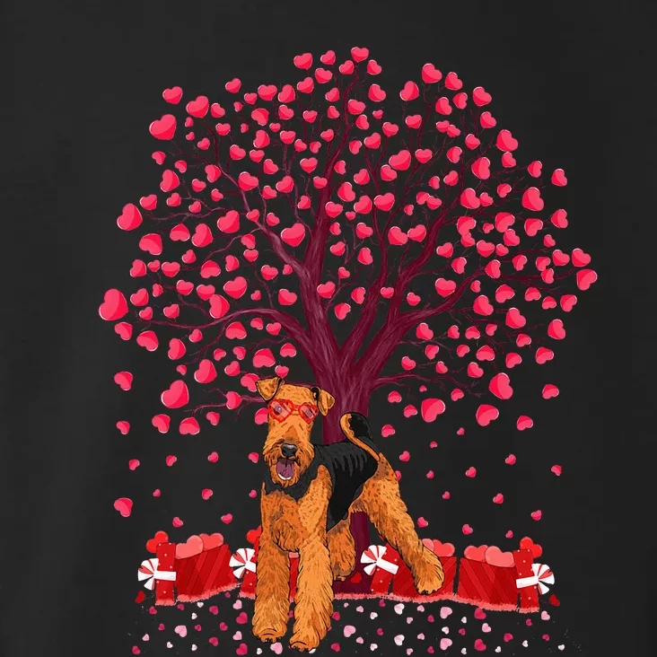 Lover Heart Tree Airedale Terrier Dog ValentineS Day Toddler Hoodie