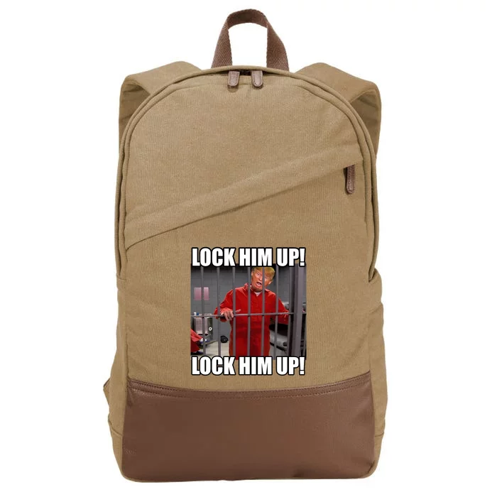 Lock Him Up! (Trump Orange Jumpsuit) Cotton Canvas Backpack