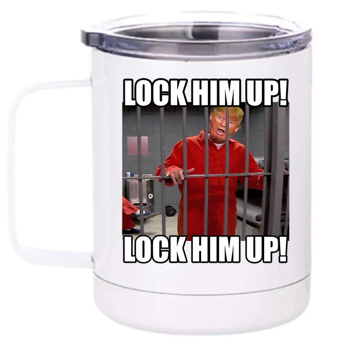 Lock Him Up! (Trump Orange Jumpsuit) Front & Back 12oz Stainless Steel Tumbler Cup