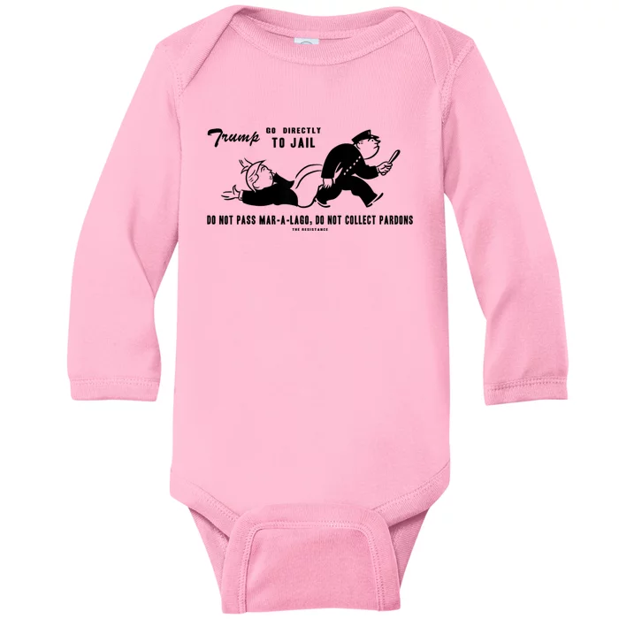 Lock Him Up Jail Trump 2024 Baby Long Sleeve Bodysuit