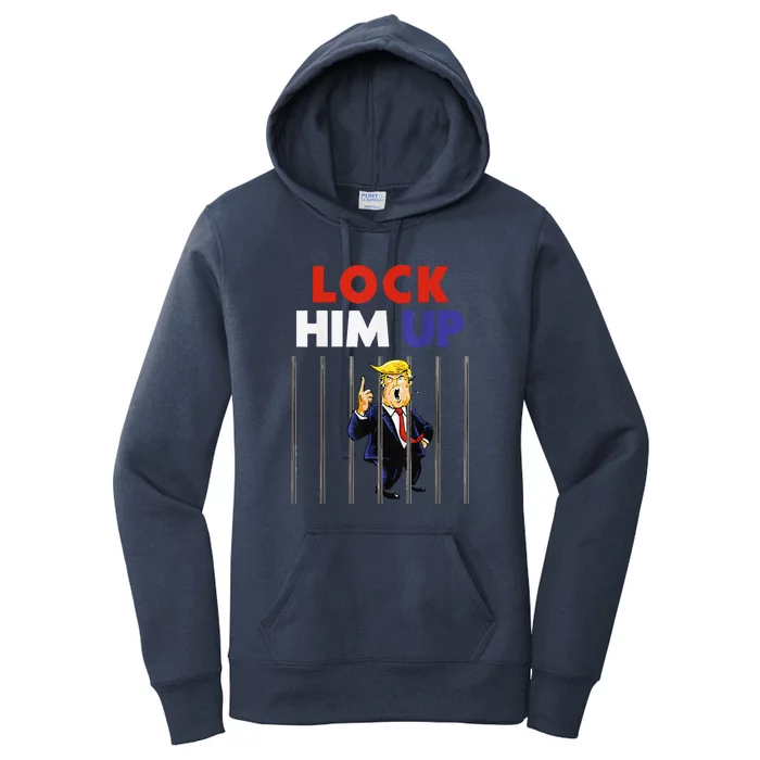 Lock Him Up Anti Trump Political Women's Pullover Hoodie