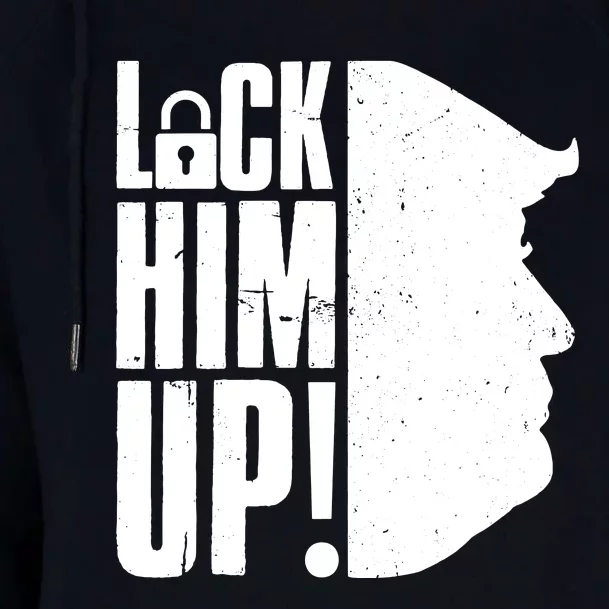 Lock Him Up Democrat Anti Trump Impeach 45 Resist Resign Womens Funnel Neck Pullover Hood