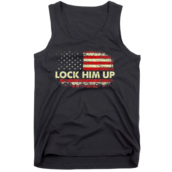 Lock Him Up American Flag Vintage Tank Top