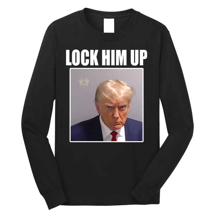 Lock Him Up Donald Trump Mugshot Long Sleeve Shirt