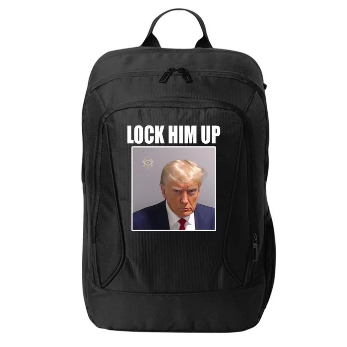 Lock Him Up Donald Trump Mugshot City Backpack