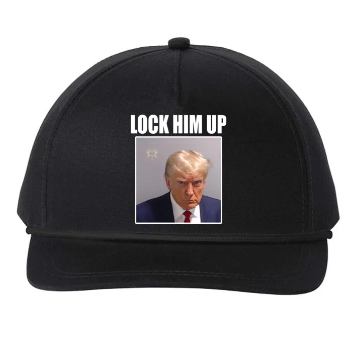 Lock Him Up Donald Trump Mugshot Snapback Five-Panel Rope Hat