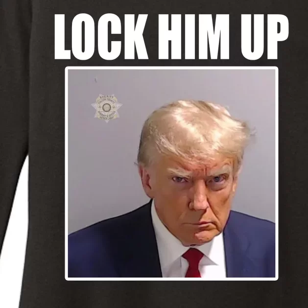 Lock Him Up Donald Trump Mugshot Womens CVC Long Sleeve Shirt