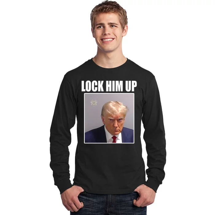 Lock Him Up Donald Trump Mugshot Tall Long Sleeve T-Shirt