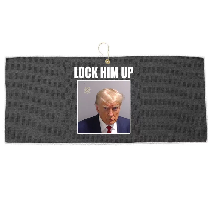 Lock Him Up Donald Trump Mugshot Large Microfiber Waffle Golf Towel