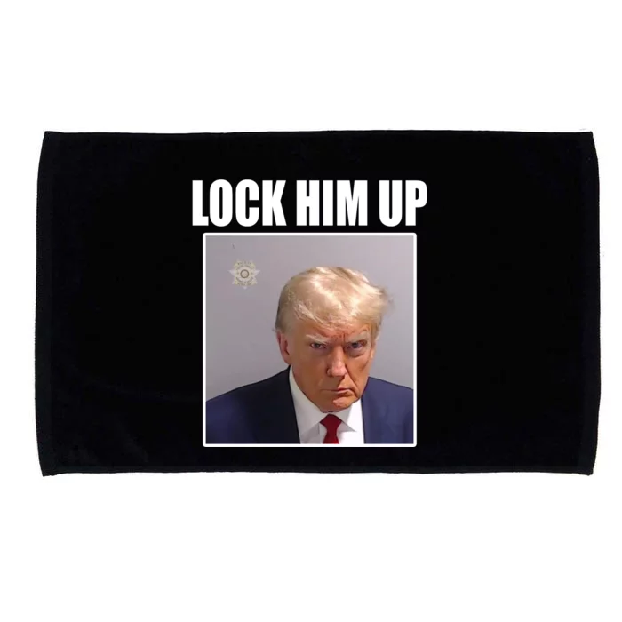 Lock Him Up Donald Trump Mugshot Microfiber Hand Towel