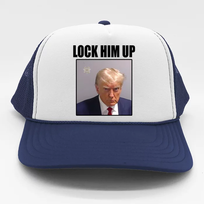 Lock Him Up Donald Trump Mugshot Trucker Hat