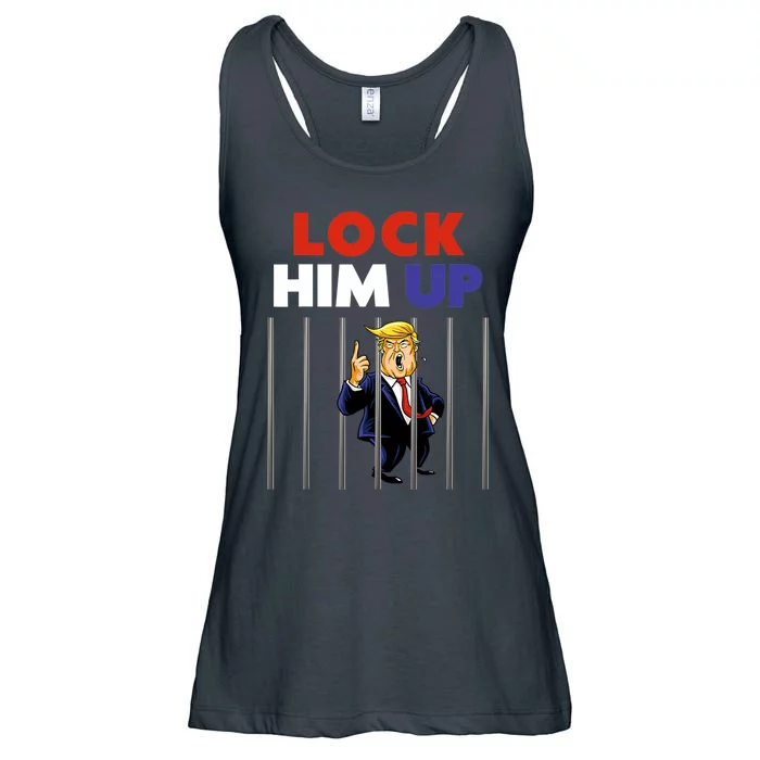 Lock Him Up Anti Trump Political Ladies Essential Flowy Tank