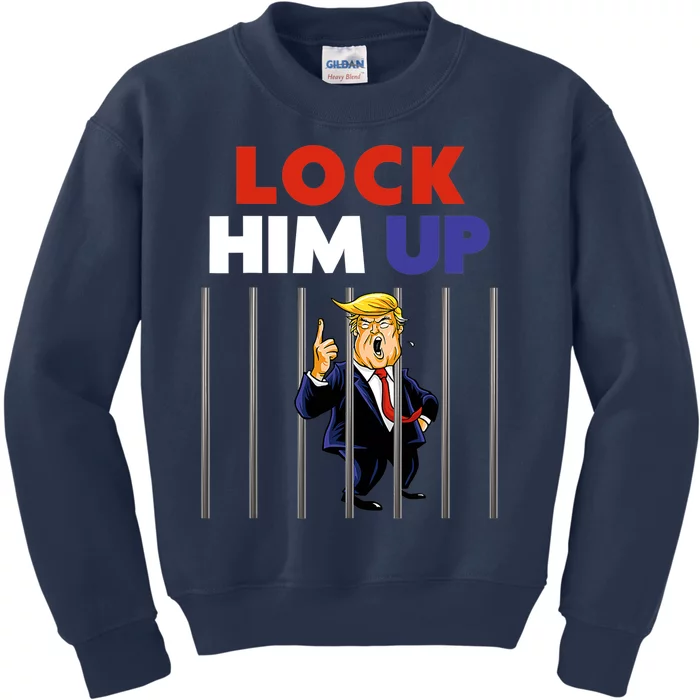 Lock Him Up Anti Trump Political Kids Sweatshirt