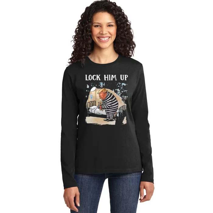 Lock Him Up Antitrump 2024 Ladies Long Sleeve Shirt