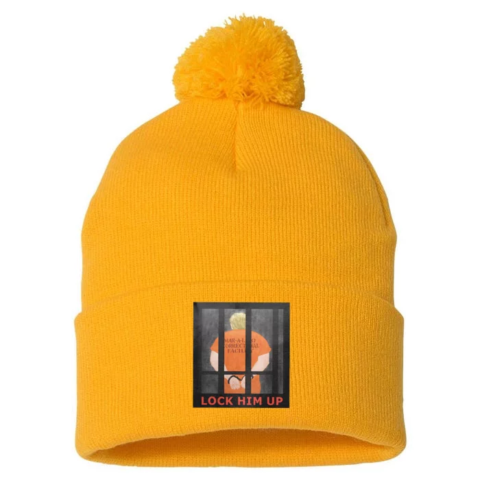 Lock Him Up Anti Trump Pom Pom 12in Knit Beanie