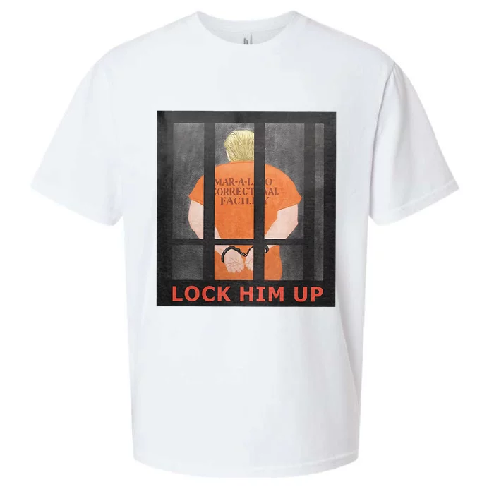 Lock Him Up Anti Trump Sueded Cloud Jersey T-Shirt