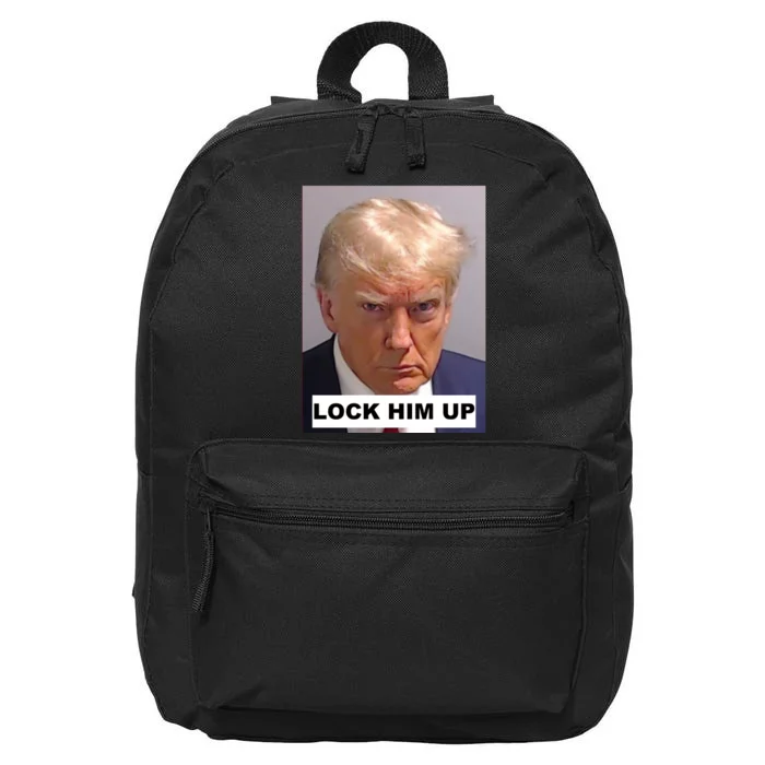 Lock Him Up Donald Trump Mugshot Jail 16 in Basic Backpack