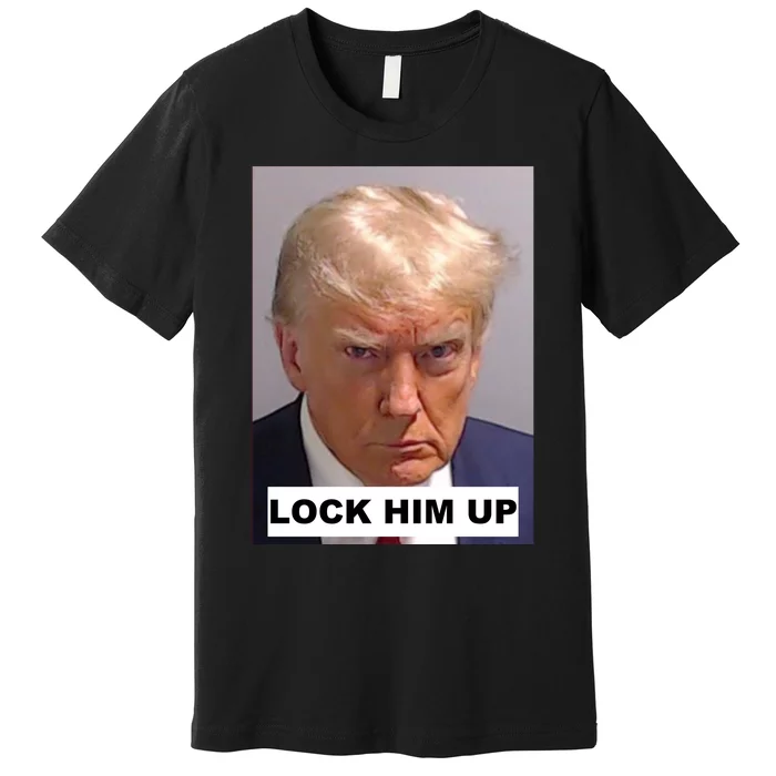 Lock Him Up Donald Trump Mugshot Jail Premium T-Shirt