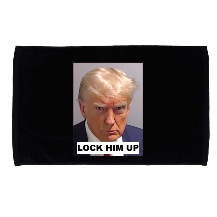 Lock Him Up Donald Trump Mugshot Jail Microfiber Hand Towel