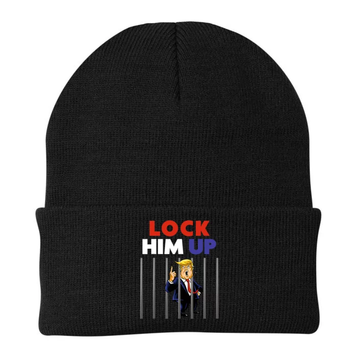 Lock Him Up Anti Trump Political Knit Cap Winter Beanie