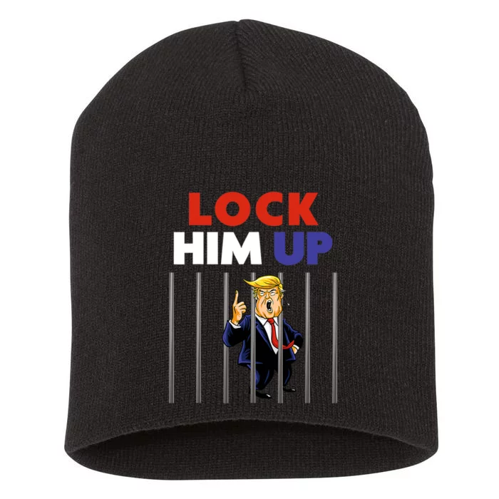 Lock Him Up Anti Trump Political Short Acrylic Beanie