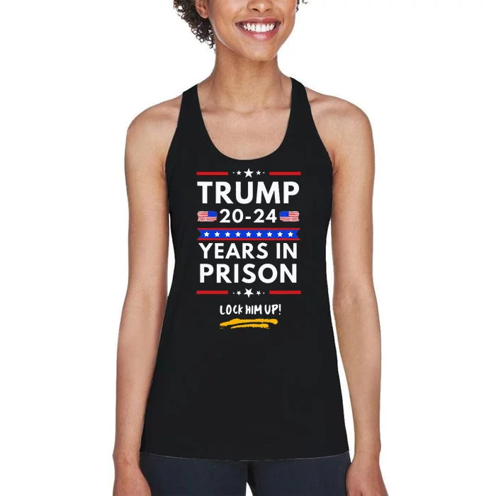 Lock Him Up 2020-2024 Years In Prison, Anti-Trump Political Women's Racerback Tank