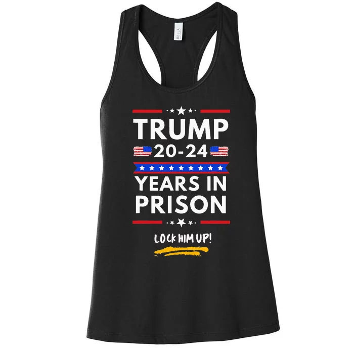 Lock Him Up 2020-2024 Years In Prison, Anti-Trump Political Women's Racerback Tank