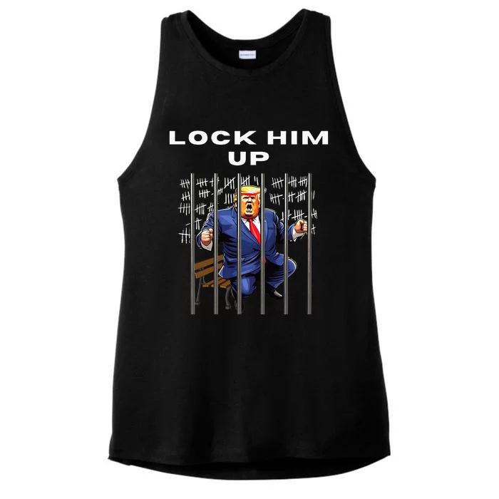 Lock Him Up Antitrump Djt Incarceration Ladies Tri-Blend Wicking Tank