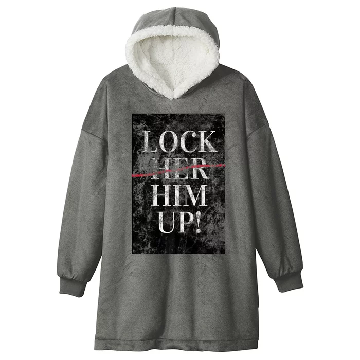 Lock Him Up Anti Trump Funny Mike Flynn Pro Hillary Hooded Wearable Blanket