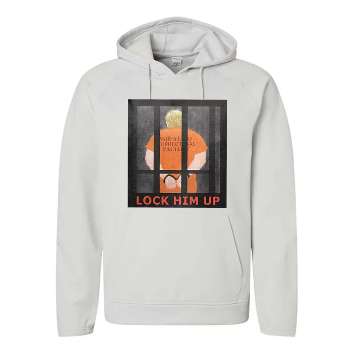 Lock Him Up Anti Trump Performance Fleece Hoodie