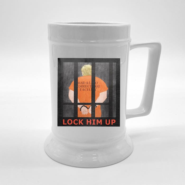 Lock Him Up Anti Trump Front & Back Beer Stein