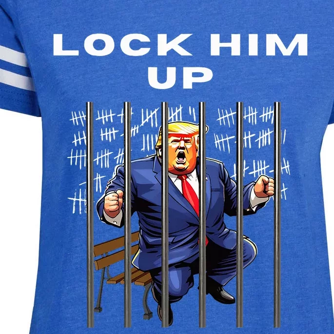 Lock Him Up Antitrump Djt Incarceration Jail Trump Enza Ladies Jersey Football T-Shirt