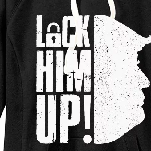 Lock Him Up Democrat Anti Trump Impeach 45 Resist Resign Women's Fleece Hoodie