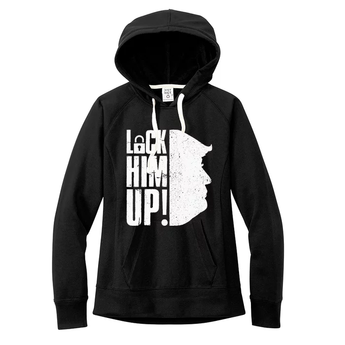 Lock Him Up Democrat Anti Trump Impeach 45 Resist Resign Women's Fleece Hoodie