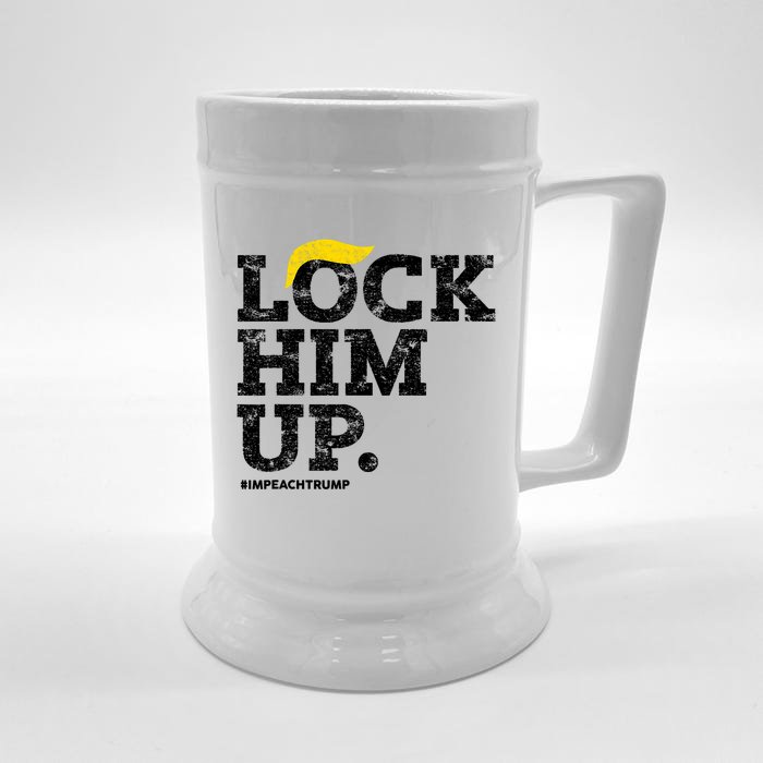 Lock Him Up! Anti Trump Resistance Movement! Front & Back Beer Stein