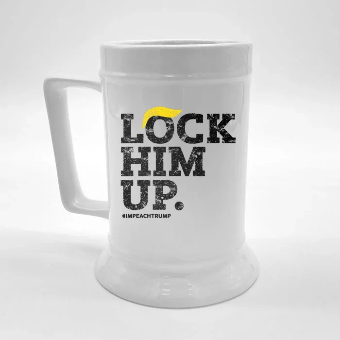 Lock Him Up! Anti Trump Resistance Movement! Front & Back Beer Stein