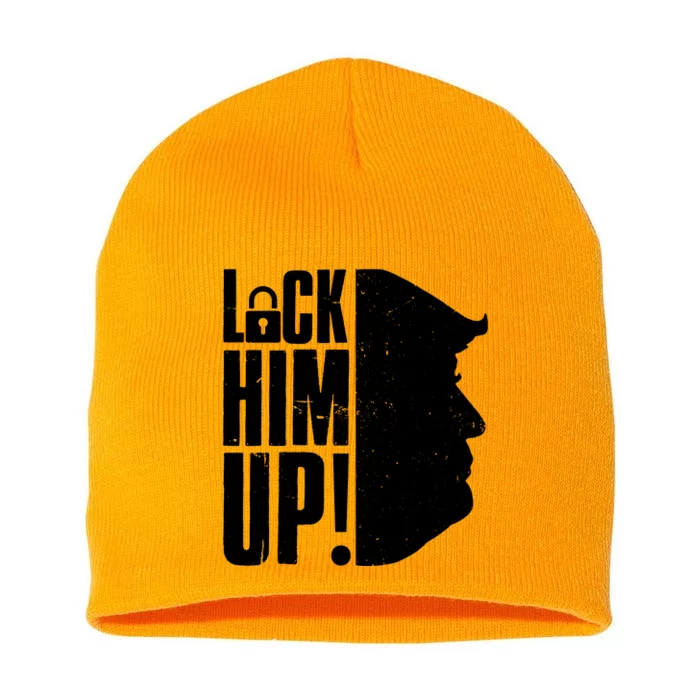 Lock Him Up Democrat Anti Trump Impeach 45 Resist Resign Short Acrylic Beanie