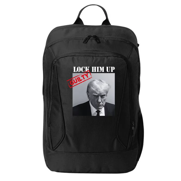 Lock Him Up Donald Trump Guilty Mugshot City Backpack