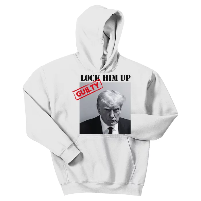 Lock Him Up Donald Trump Guilty Mugshot Kids Hoodie