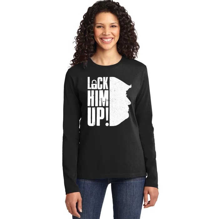 Lock Him Up Democrat Anti Trump Impeach 45 Resist Resign Ladies Long Sleeve Shirt