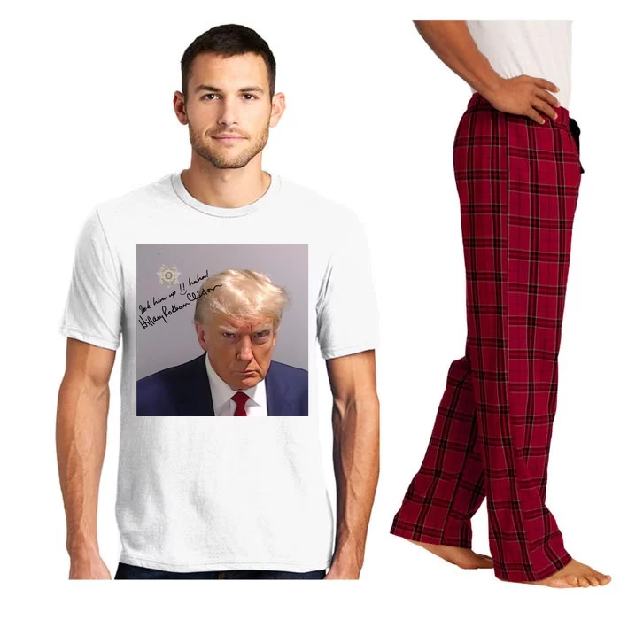 Lock Him Up Funny Hilary Clinton Donald Trump Mugshot Pajama Set