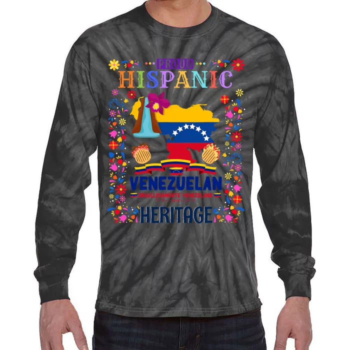 Latin Heritage Venezuelan Flag Outfit Idea Venezuela Tie-Dye Long Sleeve Shirt