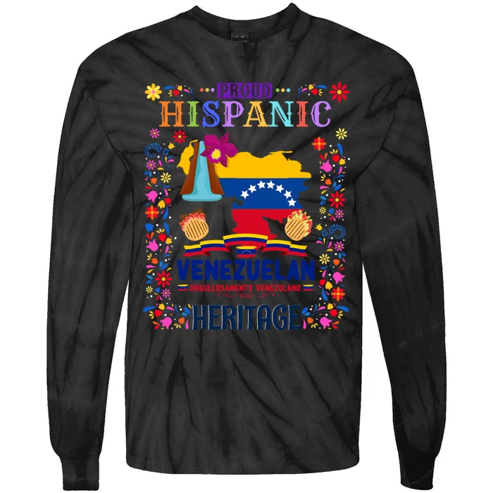 Latin Heritage Venezuelan Flag Outfit Idea Venezuela Tie-Dye Long Sleeve Shirt