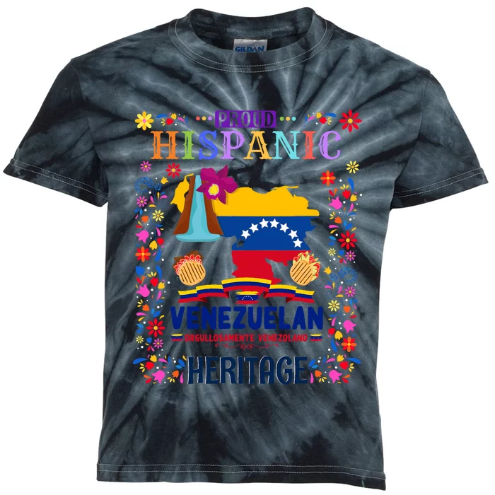 Latin Heritage Venezuelan Flag Outfit Idea Venezuela Kids Tie-Dye T-Shirt