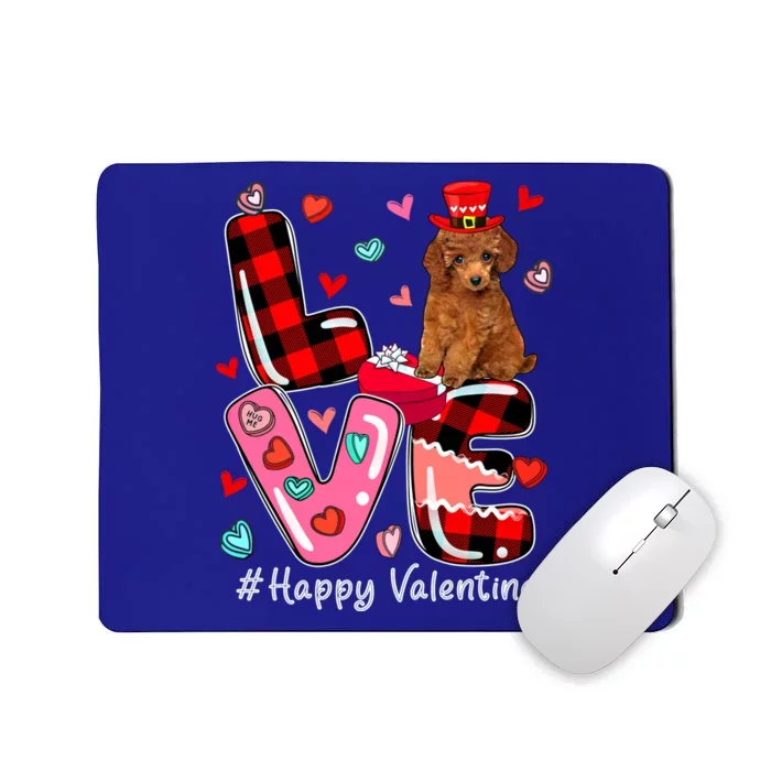 Love Happy Valentine Poodle Wearing Valentine's Hat Lover Cool Gift Mousepad